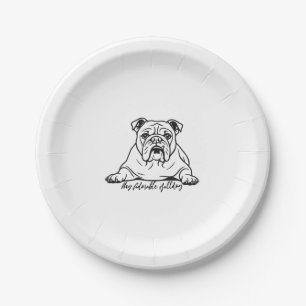 Adorable Bulldog Paper Plate