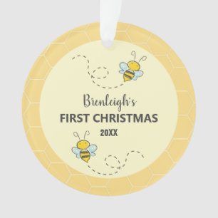 Adorable Bumble Bee First Christmas Custom