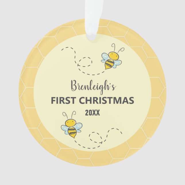 Adorable Bumble Bee First Christmas Custom (devant)