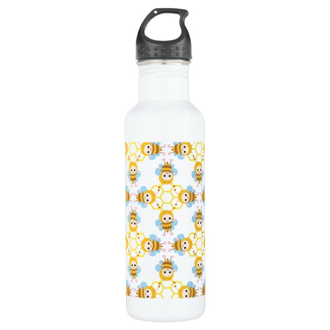Adorable Bumble Bee Pattern 710 Ml Water Bottle (Front)