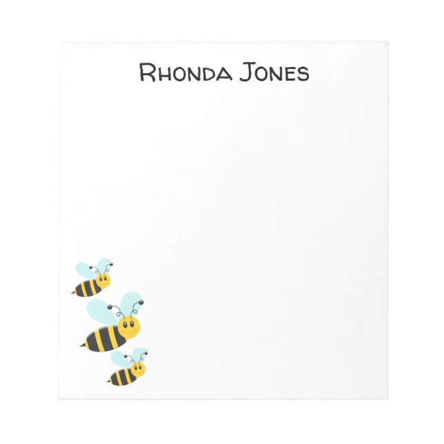 Adorable Bumble Bees  Notepad (Front)