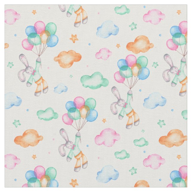 Adorable Bunnies Fabric (Close Up)