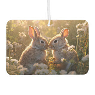 Adorable Bunnies in Spring Meadow Design Air Freshener