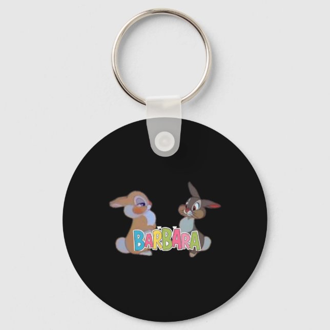 Adorable Bunny Duo With Rra Name Design – Unique  Keychain (Front)