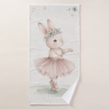 Adorable bunny girl towel set