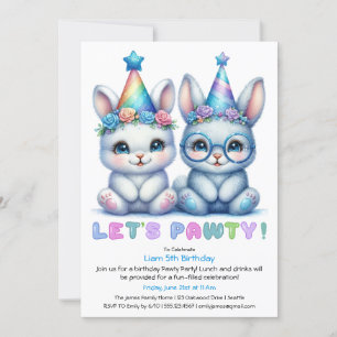 Adorable Bunny Invitation d'anniversaire - Parties