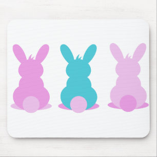 Adorable bunny mouse pad in pastel colours