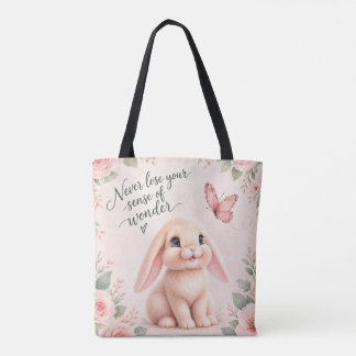Adorable Bunny 'n Butterfly  Tote Bag