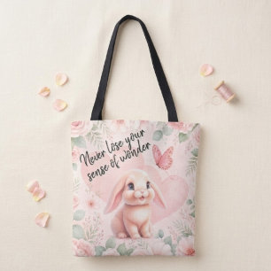 Adorable Bunny 'n Butterfly  Tote Bag