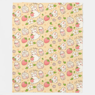 Adorable Bunny Pattern Fleece Blanket