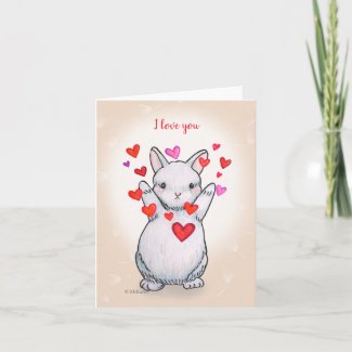 Adorable Bunny Rabbit Hug Customizable Text Love
