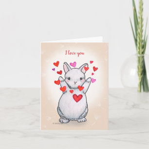 Adorable Bunny Rabbit Hug Customizable Text Love Card