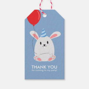 Adorable Bunny Rabbit Kids Birthday Party Gift Tags