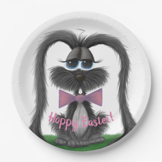 Adorable Bunny Rabbit Paper Plate (Front)