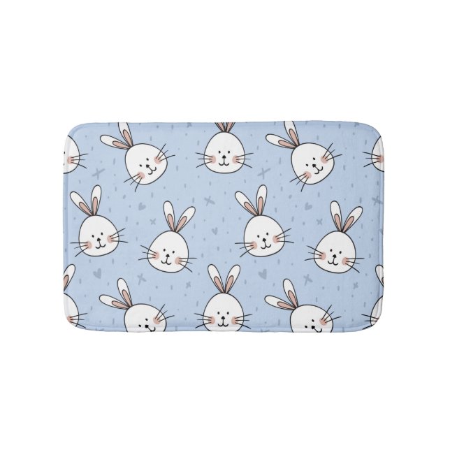 Adorable Bunny Rabbit Pattern Bath Mat (Front)
