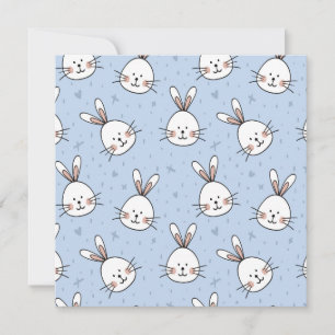 Adorable Bunny Rabbit Pattern Card