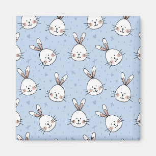Adorable Bunny Rabbit Pattern Magnet
