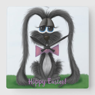 Adorable Bunny Rabbit Square Wall Clock