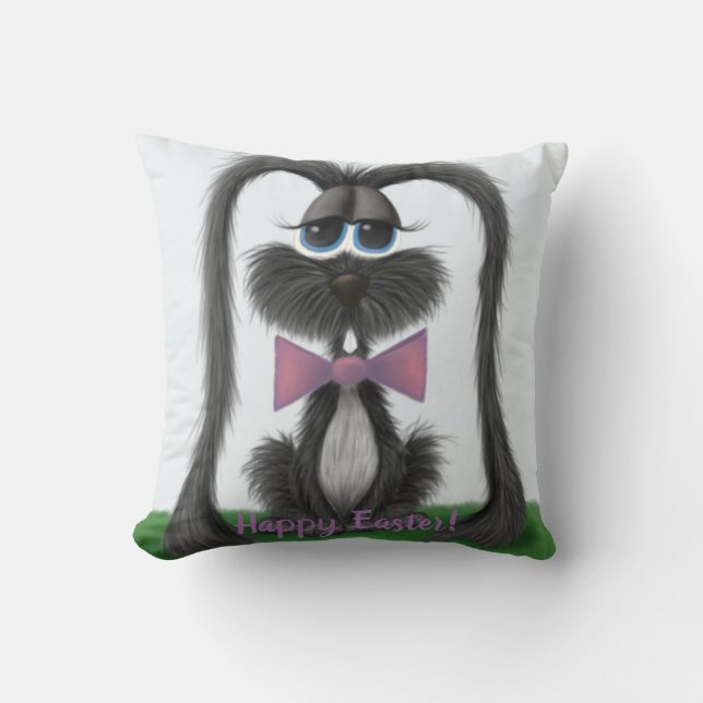 Adorable Bunny Rabbit Throw Pillow (Front)