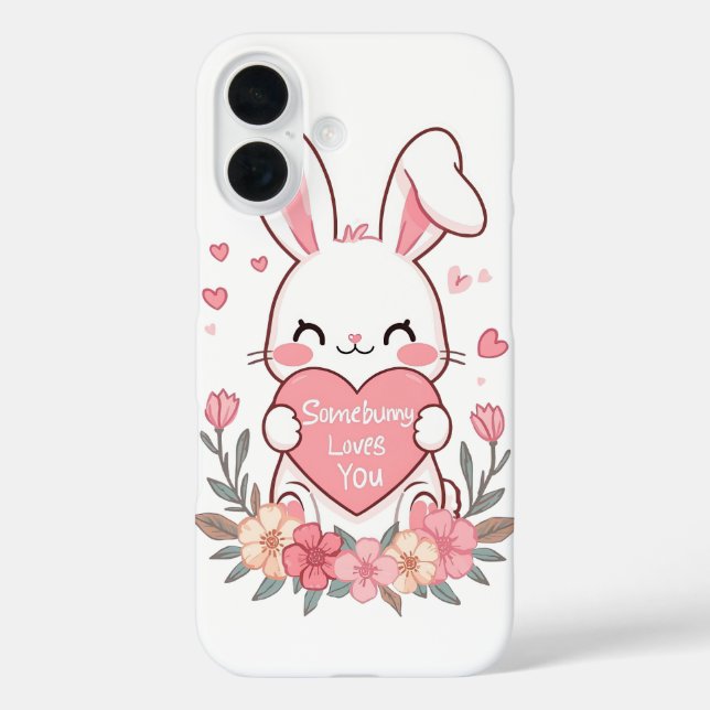 Adorable Bunny with a Love Heart Case-Mate iPhone Case (Back)