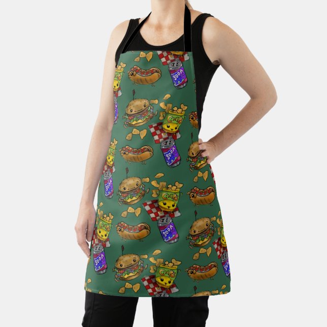 Adorable Burgers and Dogs  Apron (Insitu)
