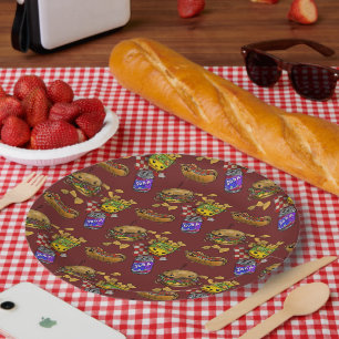 Adorable Burgers and Dogs Paper Plate