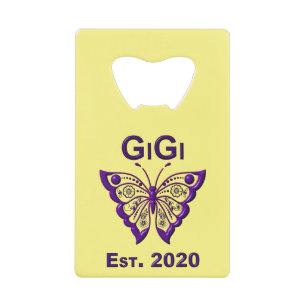 Adorable Butterfly Gigi “Est 2020” Credit Card Bottle Opener