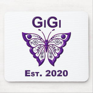 Adorable Butterfly Gigi “Est 2020” Mouse Pad