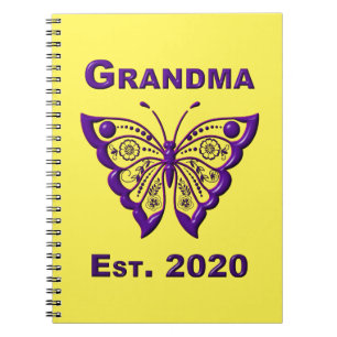 Adorable Butterfly Grandma “Est 2020” Notebook