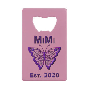 Adorable Butterfly Mimi “Est 2020” Credit Card Bottle Opener