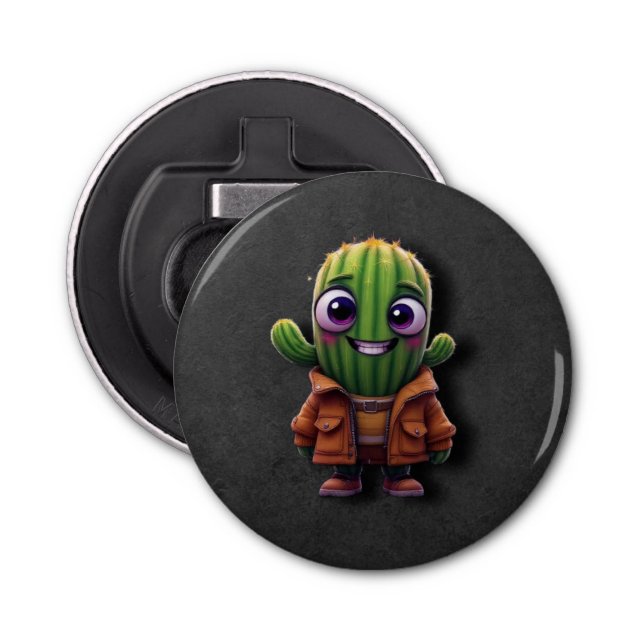 Adorable Cactus Character Bottle Opener (Front)