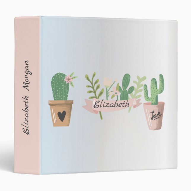 Adorable Cactus, Silver  Binder (Front/Spine)