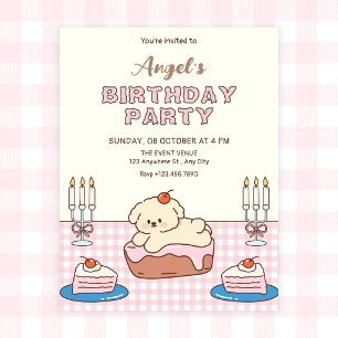 Adorable cake birthday  invitation