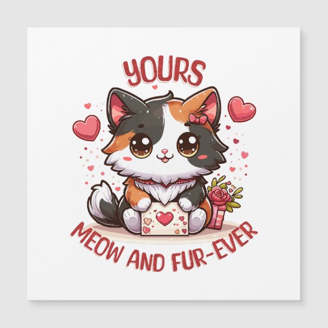 Adorable Calico Cat Valentine's Day  (Front)