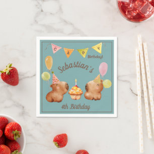 Adorable Capybara Celebration Napkin