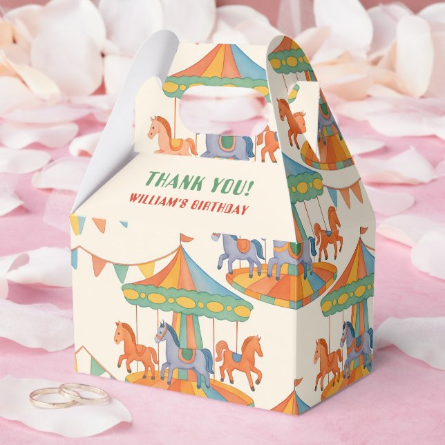 Adorable Carousel Birthday Favor Box (Wedding)