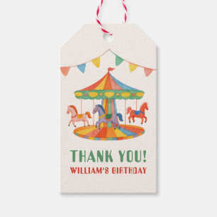 Adorable Carousel Birthday Gift Tags