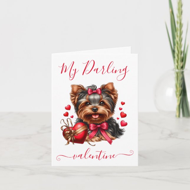 Adorable carte de la Saint-Valentin pour Yorkie (Devant)