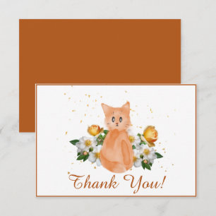 Adorable Carte de remerciements de chat orange