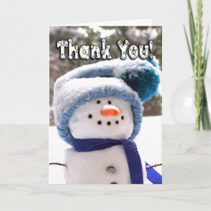 Adorable Carte de remerciements Snowman artisanal