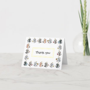 Adorable carte "Merci" d'ange de chat