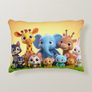 Adorable Cartoon Animals Accent Pillow