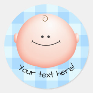 Adorable Cartoon Baby Face Icon Classic Round Sticker