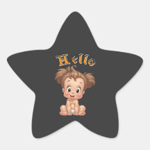 Adorable Cartoon Baby Sitting Cheerfully with Cute
