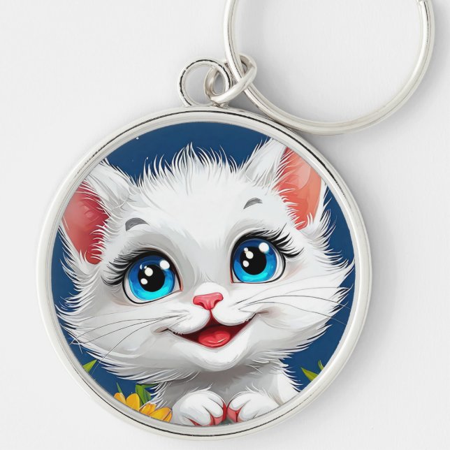 Adorable cartoon cat keychain (Front)