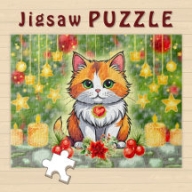 Adorable Cartoon Cat Winter Christmas Vibes -