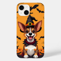 Adorable Cartoon Dog Dressed as a Witch