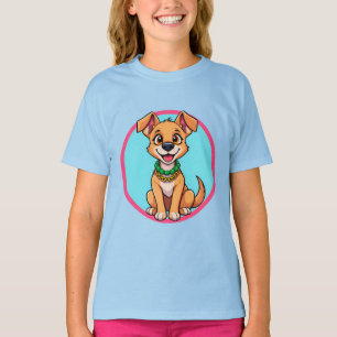 Adorable Cartoon Dog Smiling Cheerfully T-Shirt