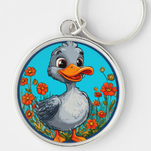 Adorable cartoon duckling keychain