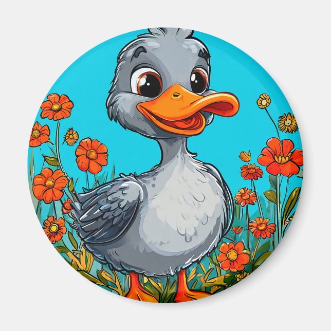 Adorable cartoon duckling magnet (Front)